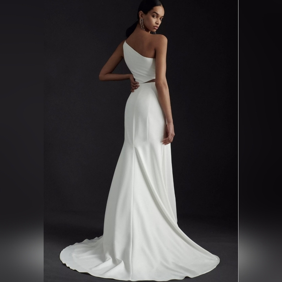 Jenny Yoo Elegant One-Shoulder White Gown - Picture 4 of 5
